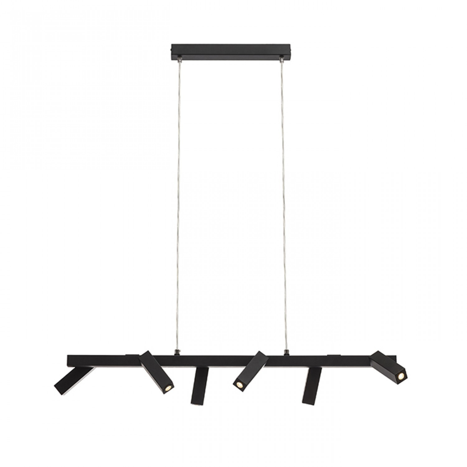 Rendl FADO VI több ágú függeszték, 6 db állítható lámpafej, fekete, 3000K melegfehér, beépített LED, 3W, 620 lm, R12472