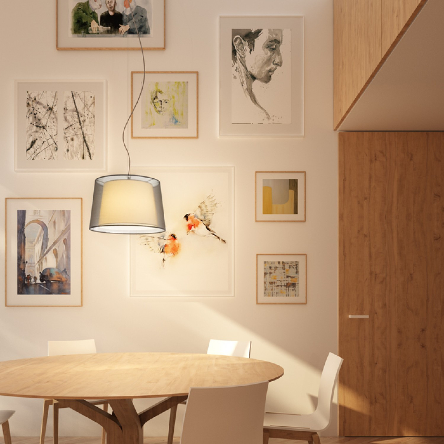 Rendl ESPLANADE függesztett lámpa, dupla burával, E27 foglalattal, R12483