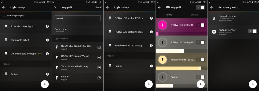 Philps Hue app beállítás Dresden Elektronik LED szalag vezérlőkhöz
