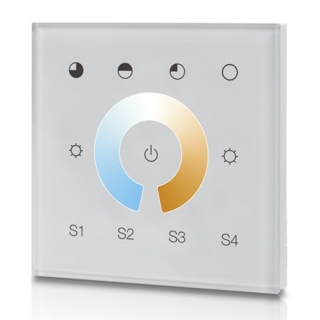 Zigbee 3.0 TouchLink CCT LED színhőmérséklet szabályozó üveg fali panel Philips Hue rendszerhez
