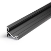 Topmet Corner14 alumínium LED sarok profil, fekete (előlap: E, F) - A4020021 - szálban