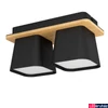 Kép 1/2 - Eglo 390007 Ruscio mennyezeti lámpa, 2db lámpafejjel, természetes fa részletekkel, fekete, E27 foglalattal, max. 2x40W, IP20