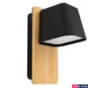 Kép 1/2 - Eglo 390009 Ruscio fali lámpa, természetes fa részletekkel, fekete, E27 foglalattal, max. 1x40W, IP20
