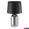 Kép 1/2 - Eglo 390063 Cuite asztali lámpa, üveg lámpatalppal, matt fekete burával, zsinórkapcsolóval, fekete, E27 foglalattal, max. 1x40W, IP20