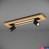 Kép 1/5 - Eglo 39748 Torrestralle mennyezeti lámpa, 2 db spotfejjel, fa elemekkel, fekete, 1400 lm, 3000K melegfehér, beépített LED+GU10, 1x12W+2x4,5W, IP20
