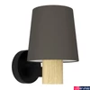 Kép 1/3 - Eglo 43783 Edale fali lámpa, textil burával, fa díszítéssel, barna, E27 foglalattal, max. 1x40W, IP20