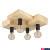 Kép 1/4 - Eglo 43798 Halkin mennyezeti lámpa, fekete részletekkel, fa, E27 foglalattal, max. 4x40W, IP20