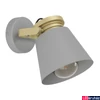 Kép 1/4 - Eglo 43835 Twicken fali/mennyezeti lámpa, 1db spotfejjel, arany díszítéssel, szürke, E27 foglalattal, max. 1x28W, IP20