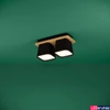 Kép 2/2 - Eglo 390007 Ruscio mennyezeti lámpa, 2db lámpafejjel, természetes fa részletekkel, fekete, E27 foglalattal, max. 2x40W, IP20