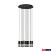 Kép 2/2 - Eglo 39708 Bernabeta több ágú függeszték, 10 db lámpafejjel, kör forma, buborék díszítéssel, fekete, GU10 foglalattal, max. 10x5W, IP20