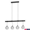 Kép 2/2 - Eglo 39761 Argallo több ágú függeszték, 4db lámpafejjel, mattított üveg burákkal, fekete, E27 foglalattal, max. 4x40W, IP20
