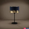 Kép 2/6 - Eglo 39975 Casuarita asztali lámpa, bársony burával, arany részletekkel, 53cm, zsinórkapcsolóval, kék, E27 foglalattal, max. 1x40W, IP20