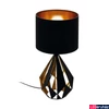 Kép 2/2 - Eglo 43077 Carlton 5 asztali lámpa, textil burával, rosegold színű belső festéssel, fekete, E27 foglalattal, max. 1x60W, IP20