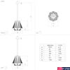Kép 2/3 - Eglo 43692 Stype 1 ágú függeszték, rácsos burával, fekete, E27 foglalattal, max. 1x40W, IP20