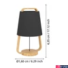 Kép 3/3 - Eglo 390187 Camaloza asztali lámpa, fekete, E27 foglalattal, max. 1x40W, IP20