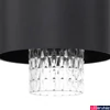 Kép 3/4 - Eglo 39977 Sapuara 1 ágú függeszték, textil burával, kristály függődísszel, fekete, E27 foglalattal, max. 1x40W, IP20