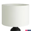 Kép 2/5 - Eglo 43823 Vinoza asztali lámpa, női motívummal díszített fekete lámpatest, textil bura, fehér, E27 foglalattal, max. 1x40W, IP20