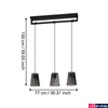 Kép 4/4 - Eglo 390003 Bogota több ágú függeszték, 3db fémszálas burával, fekete, E27 foglalattal, max. 3x40W, IP20