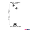Kép 4/5 - Eglo 390048 Upanema állólámpa, 2db állítható lámpafejjel, talpkapcsolóval, fekete, E27 foglalattal, max. 2x28W, IP20