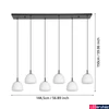 Kép 4/4 - Eglo 390203 Balmes függeszték, fehér, E27 foglalattal, max. 6x40W, IP20