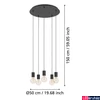 Kép 4/6 - Eglo 390267 Huebro függeszték, fekete, E27 foglalattal, max. 5x40W, IP20