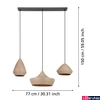 Kép 4/5 - Eglo 390269 Torremolinos függeszték, homok, E27 foglalattal, max. 3x28W, IP20