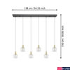 Kép 4/5 - Eglo 390281 Terque függeszték, fekete, 3060 lm, 3000K melegfehér, beépített LED, 6x5,4W, IP20