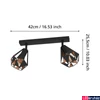 Kép 3/5 - Eglo 43716 Carlton 7 fali/mennyezeti lámpa, 2db spotfejjel, antik réz belső festéssel, fekete, E27 foglalattal, max. 2x40W, IP20