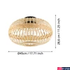 Kép 3/4 - Eglo 43723 Amsfield mennyezeti lámpa, fonott, bambusz, barna, E27 foglalattal, max. 1x40W
