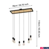 Kép 3/4 - Eglo 43725 Consett több ágú függeszték, fekete részletekkel, fa, E27 foglalattal, max. 6x40W, IP20