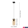 Kép 3/4 - Eglo 43743 Nafferton 1 ágú függeszték, fa, E27 foglalattal, max. 1x40W, IP20