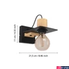 Kép 3/4 - Eglo 43753 Bramerton fali lámpa, falikar, fekete részletekkel, fa, E27 foglalattal, max. 1x40W, IP20