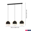 Kép 3/4 - Eglo 43756 Callow több ágú függeszték, fa kerettel, fekete, E27 foglalattal, max. 3x40W, IP20