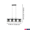Kép 3/4 - Eglo 43773 Catterick több ágú függeszték, 4db foglalattal, rácsos, fekete, E27 foglalattal, max. 4x40W, IP20