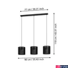 Kép 3/4 - Eglo 43796 Manby több ágú függeszték, 3db foglalattal, rácsos, fekete, E27 foglalattal, max. 3x40W, IP20