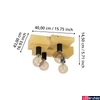 Kép 3/4 - Eglo 43798 Halkin mennyezeti lámpa, fekete részletekkel, fa, E27 foglalattal, max. 4x40W, IP20