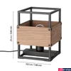 Kép 2/3 - Eglo 43807 Evesham asztali lámpa, fa részletekkel, zsinórkapcsolóval, fekete, E27 foglalattal, max. 1x40W, IP20