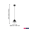Kép 3/4 - Eglo 43821 Sedbergh 1 ágú függeszték, fekete-szürke-átlátszó átmenetes üvegbura, füst, E27 foglalattal, max. 1x40W, IP20