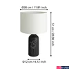 Kép 3/5 - Eglo 43823 Vinoza asztali lámpa, női motívummal díszített fekete lámpatest, textil bura, fehér, E27 foglalattal, max. 1x40W, IP20