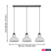 Kép 3/4 - Eglo 43826 Matlock több ágú függeszték, fekete lámpatesttel, szürke, E27 foglalattal, max. 3x40W, IP20
