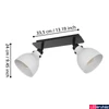 Kép 3/4 - Eglo 43828 Matlock fali/mennyezeti lámpa, 1db forgatható lámpafejjel, fekete lámpatesttel, szürke, E27 foglalattal, max. 2x40W, IP20