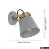 Kép 3/4 - Eglo 43835 Twicken fali/mennyezeti lámpa, 1db spotfejjel, arany díszítéssel, szürke, E27 foglalattal, max. 1x28W, IP20