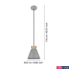 Kép 3/4 - Eglo 43838 Twicken 1 ágú függeszték, arany díszítéssel, szürke, E27 foglalattal, max. 1x40W, IP20