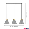 Kép 3/4 - Eglo 43839 Twicken több ágú függeszték, arany díszítéssel, szürke, E27 foglalattal, max. 3x40W, IP20