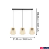 Kép 3/4 - Eglo 43853 Hykeham több ágú függeszték, bambusz, barna, E27 foglalattal, max. 3x40W, IP20