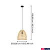 Kép 3/5 - Eglo 43866 Ayesgarth 1 ágú függeszték, fonott, rattan, barna, E27 foglalattal, max. 1x40W, IP20