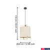 Kép 3/4 - Eglo 43874 Surfleet 1 ágú függeszték, szövet, bambusz, bézs, E27 foglalattal, max. 1x40W, IP20