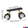 Kép 4/5 - Eglo 43927 Stillington 1 mennyezeti lámpa, fekete, E27 foglalattal, max. 2x40W, IP20