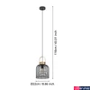 Kép 4/5 - Eglo 43963 Roundham 1 ágú függeszték, fekete, E27 foglalattal, max. 1x40W, IP20