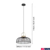 Kép 4/5 - Eglo 43964 Roundham 1 ágú függeszték, fekete, E27 foglalattal, max. 1x40W, IP20